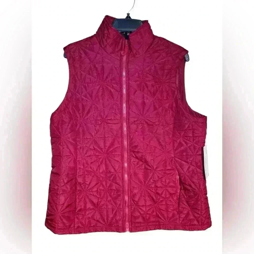 NWT- Jane Ashley quilted puffer vest in red, size 1X.